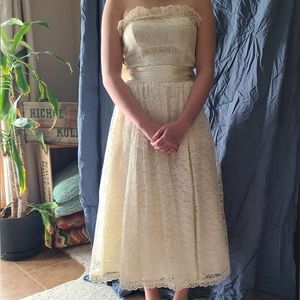 Vintage Gunne Sax Wedding Dress Jessica McLintock 1980s Cream Big Bow